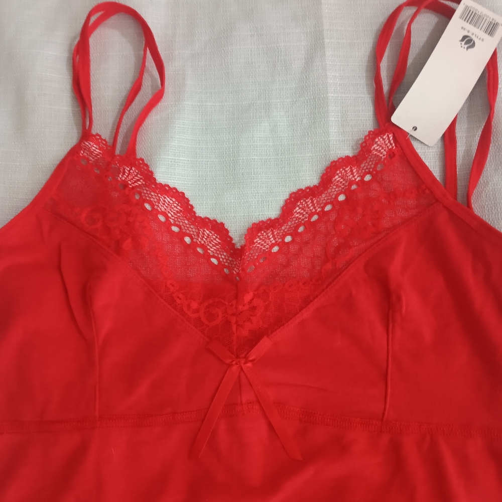 Scarlet Lace Trim Camisole and Panty Set - Picture 2 of 6
